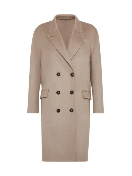Пальто ручной работы из двойного кашемирового бобра с монили Brunello Cucinelli