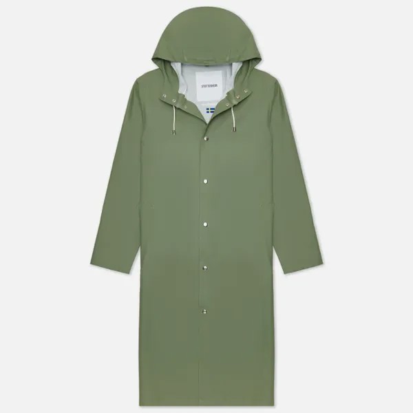 Мужская куртка дождевик Stutterheim Stockholm Long Print зелёный, Размер XL