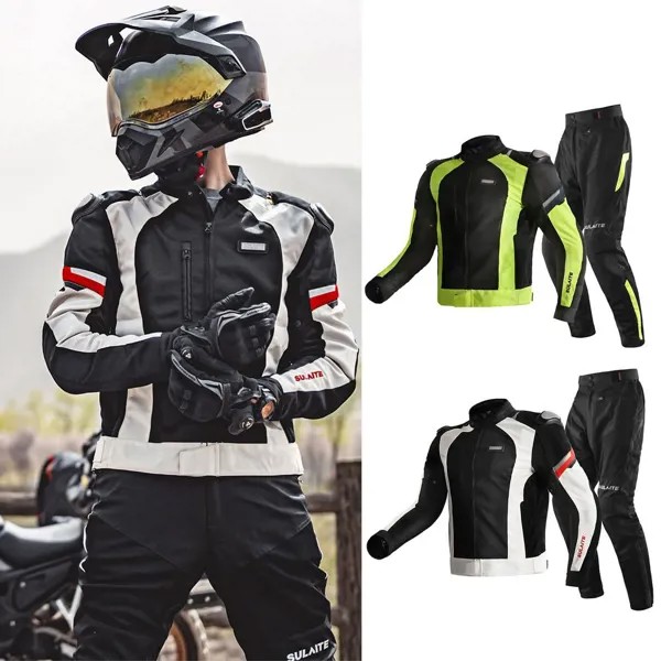 Мотоциклетная Защитная куртка, дышащая отражающая одежда для езды, костюм с защитой от падения, для дорожных гонок, мотоциклетная одежда