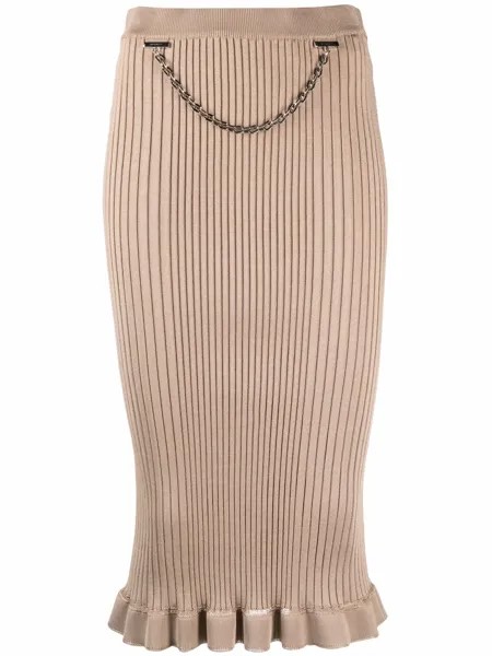 Givenchy юбка-карандаш в рубчик с цепочкой