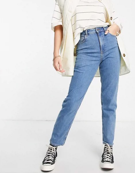 Выбеленные узкие джинсы в винтажном стиле с высокой талией ASOS DESIGN-Голубой