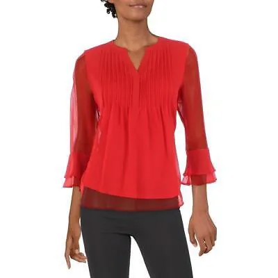 Женский красный прозрачный пуловер в стиле мандариновой воротник Charter Club Petites PM BHFO 0512