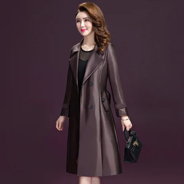 Новый корейский стиль модная ветровка для женщин средней длины тонкий и тонком каблуке выше колена, ботфорты, женские куртки