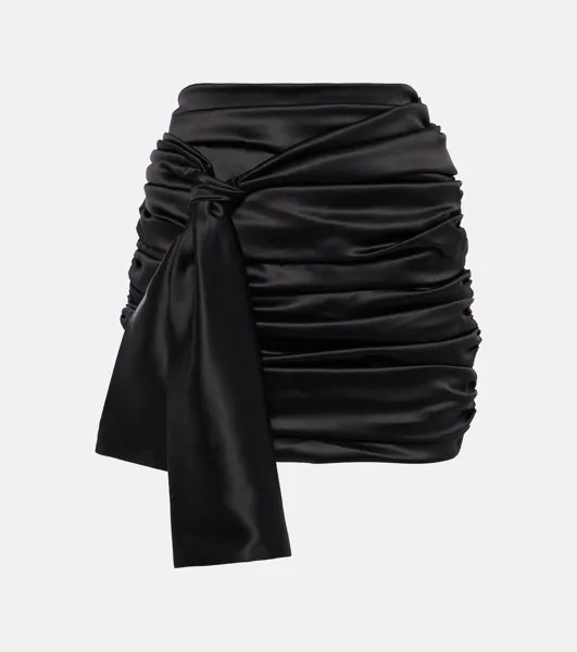 Мини-юбка из атласа со сборками Dolce&Gabbana, черный
