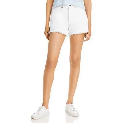 Женские джинсовые шорты Frame Le Simone белого цвета с необработанным краем и высокой посадкой 29 BHFO 6700