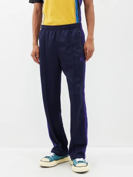 Спортивные брюки из джерси с вышивкой бабочки Needles, синий