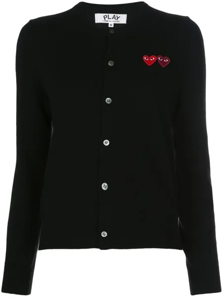 Comme Des Garçons Play трикотажный кардиган с нашивками, черный