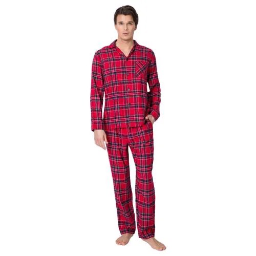 217 DAREN Пижама мужская со штанами (Красный, M)