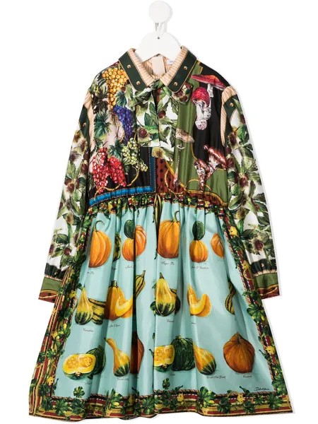 Dolce & Gabbana Kids платье с принтом и воротником