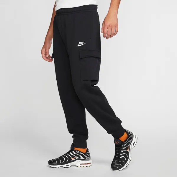 Мужские флисовые брюки карго-джоггеры Nike Sportswear Club, черный