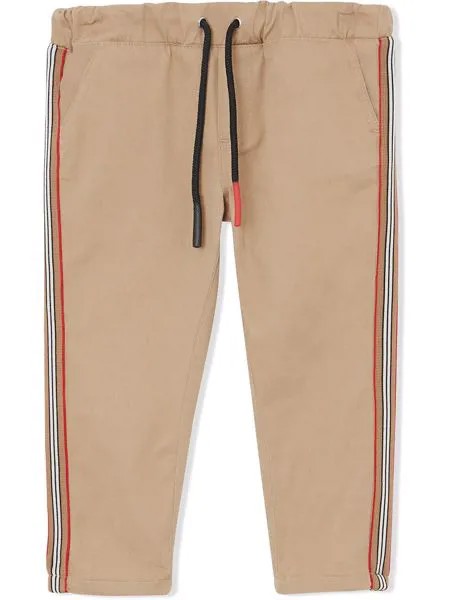 Burberry Kids брюки чинос с лампасами в полоску Icon Stripe
