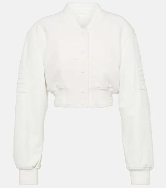 Укороченный бомбер из шерсти и кожи Givenchy, белый