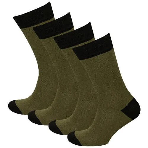 Носки STATUS, 4 пары, размер 29, черный, зеленый