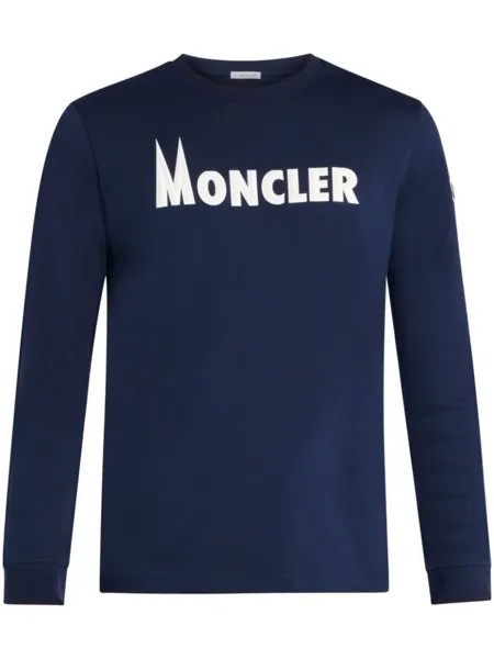 Лонгслив с логотипом Moncler, синий
