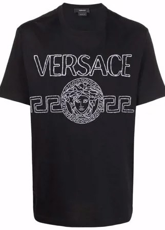 Versace футболка с вышитым логотипом