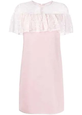 Giambattista Valli кружевное платье мини с оборками