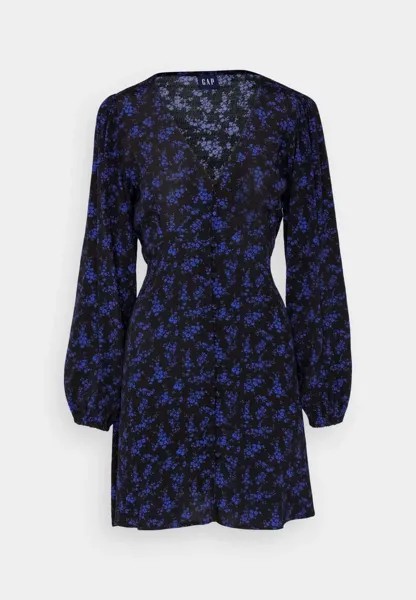 Платье-рубашка Gap Button Front Mini, синий