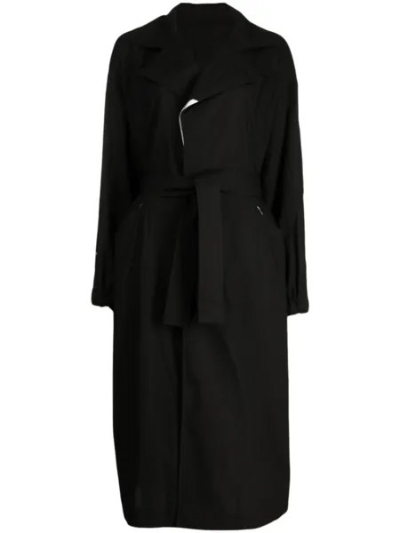 Yohji Yamamoto тренч с поясом, черный
