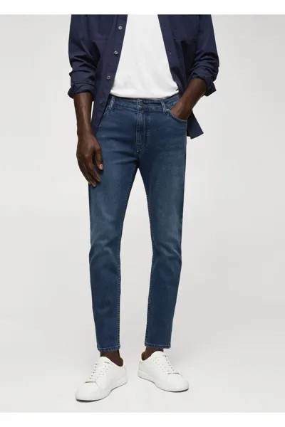 Укороченные зауженные джинсы Tom Mango, темно-синий