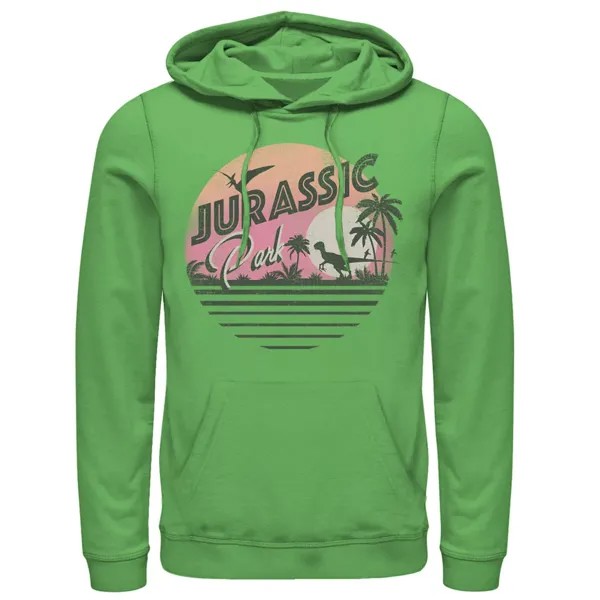 Мужской пуловер с рисунком парка Юрского периода, розовый с градиентом и закатом Get Wild Jurassic World