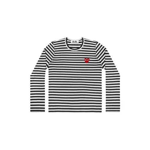 Лонгслив Comme des Garcons PLAY Striped, размер L, , чёрный