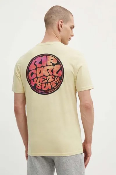 Хлопковая футболка Rip Curl, желтый