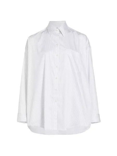 Хлопковая рубашка в тонкую полоску Sueli Acne Studios, белый