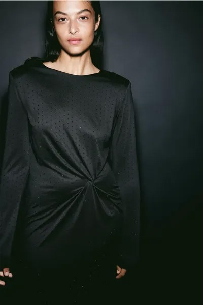Платье из джерси с завязками H&M, черный
