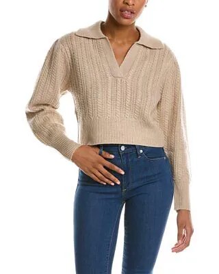 Женский свитер Qi Cashmere из смеси шерсти и кашемира с косичкой на воротнике
