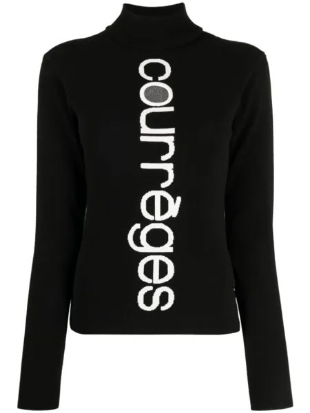 Courrèges джемпер вязки интарсия, черный