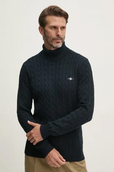 Хлопковый свитер Gant, темно-синий