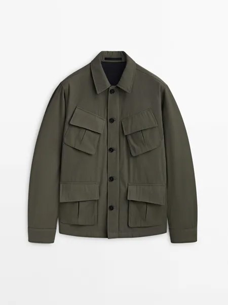 Куртка Massimo Dutti Studio Utility, темно-зеленый
