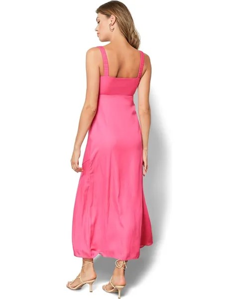 Платье line and dot Brooke Midi Dress, цвет Hot Pink