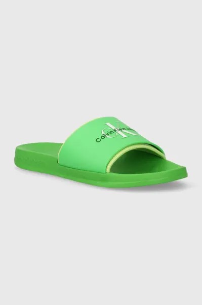Шлепанцы из ТПУ SLIDE MONOGRAM Calvin Klein Jeans, зеленый