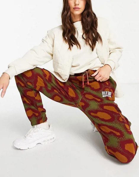 Свободные брюки карго с абстрактным камуфляжным принтом от комплекта Huf-Разноцветный