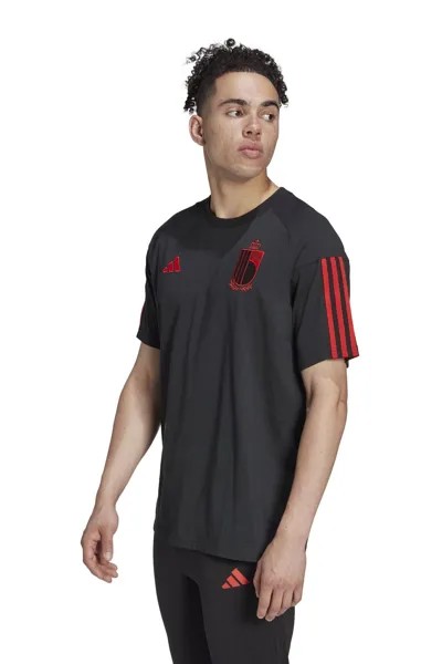 Хлопковая футболка для взрослых посвященная чемпионату мира по футболу в Бельгии adidas, черный