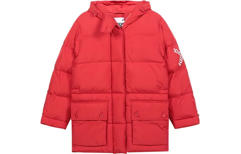 Пуховик женский красный Kenzo