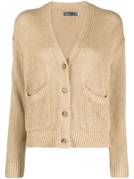 Polo Ralph Lauren кардиган с V-образным вырезом, нейтральный цвет