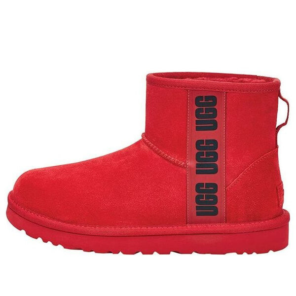 Ботинки для снега с маленьким боковым логотипом Ugg, красный