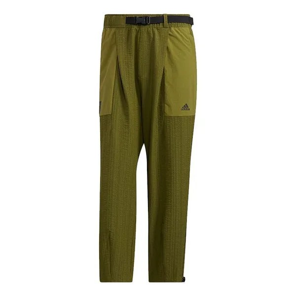 Спортивные штаны Men's adidas Wj Wv Wide Pnt Martial Arts Series Adjustable Belt Sports Pants/Trousers/Joggers Olive, зеленый