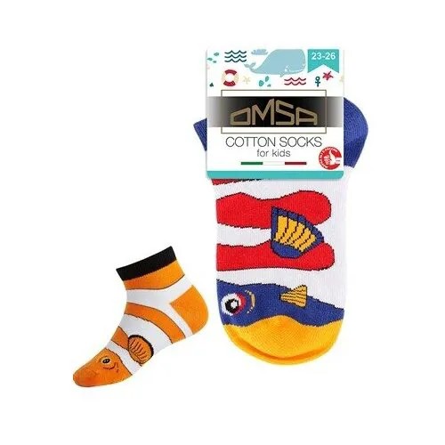 Омса(OMSA). Носки детские рыбки 21P62 orange 23-26