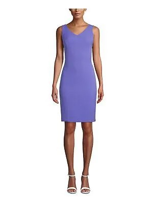 Женское фиолетовое вечернее облегающее платье выше колена ANNE KLEIN без рукавов 4