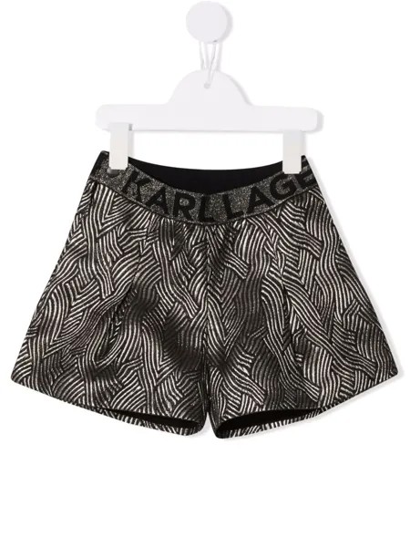 Karl Lagerfeld Kids широкие жаккардовые шорты с геометричным узором