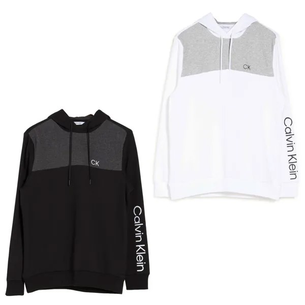Мужской пуловер Calvin Klein с логотипом и цветными блоками, худи стандартного кроя