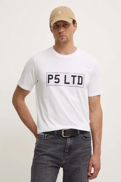 Хлопковая футболка PS Paul Smith, белый