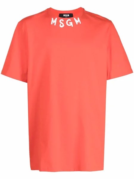 MSGM logo-collar T-shirt