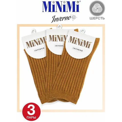 Носки MiNiMi, 3 пары, размер 39-41, горчичный