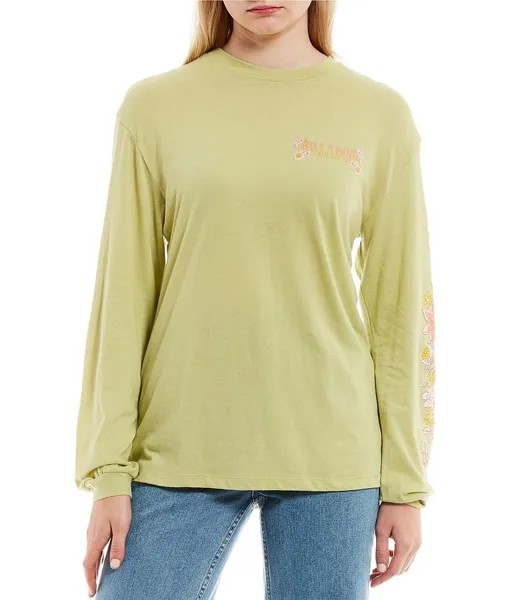 Футболка Billabong Heartbreaker с длинными рукавами и рисунком бойфренда, зеленый