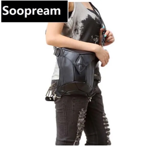 Женская сумка-мессенджер в стиле панк, сумочка кросс-боди на бедро, защитный кошелек, Кожаный саквояж на плечо в стиле стимпанк