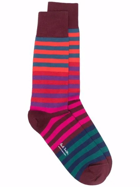 PAUL SMITH полосатые носки с логотипом